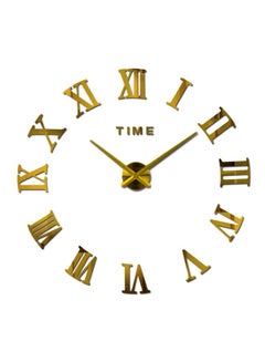 اشتري ملصق بتصميم ساعة حائط ثلاثية الأبعاد من الأكريليك ذهبي في السعودية