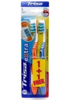Buy 3-Piece Flexible Head Soft Toothbrush Set Multicolour in UAE