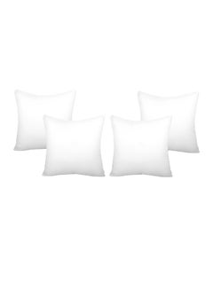 Buy 4-Piece Plain Chair Cushion Cotton White 40 x 40centimeter in UAE