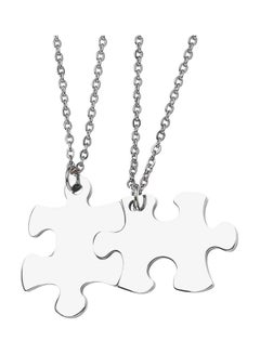 Shop Jovivi 2 Piece Stainless Steel Puzzle Piece Couple Necklaces Matching Dog Tag Pendant Online In Riyadh Jeddah And All Ksa