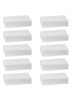 Buy 10-Pieces Magic Sponge Eraser Set White in UAE