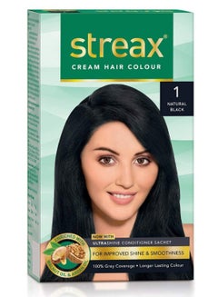 Buy Ultra Shine Hair Colour Natural Black 1 100ml in UAE