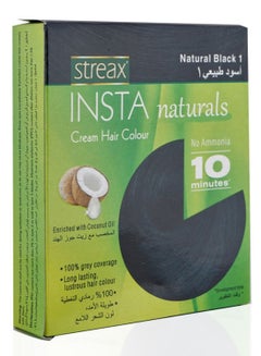 اشتري Insta Natural Cream Hair Colour أسود طبيعي 15 مل في الامارات