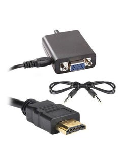 اشتري محول الفيديو / الصوت HDMI إلى VGA  أسود في الامارات