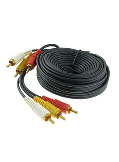اشتري 3-Port RCA Audio Video Extension Cable أسود 6 متر في الامارات