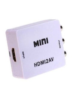 Buy Mini HDMI To AV Converter Adapter White in UAE