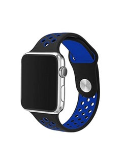 Buy Soft Silicone Replacement Strap For Apple Watch Series 3/2/1 Black/Blue in Egypt