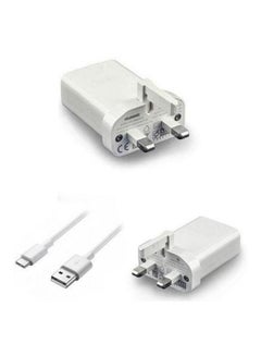 Buy Quick Wall Charger With Type-C Data Cable White/Silver in UAE