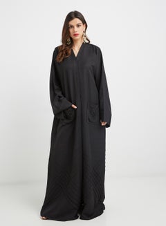 Buy Pocket Detail Abaya Black in UAE