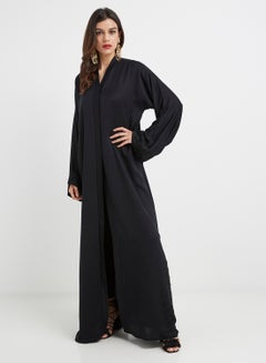 Buy Essential Sequin Embellished Abaya Black in UAE