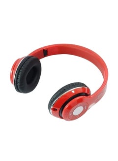 Buy Bluetooth Over-Ear Stereo Headset With Mic Red/Black in Saudi Arabia