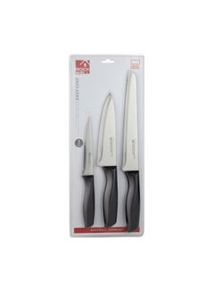 Buy 3-Piece Chef Knife Set Black/Silver in UAE