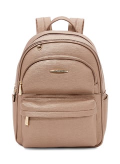 Buy Faux Leather Backpack Gold in Saudi Arabia