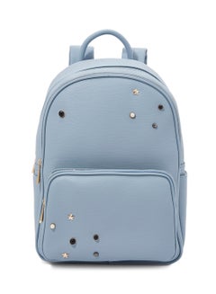 Buy Faux Leather Backpack Blue in Saudi Arabia