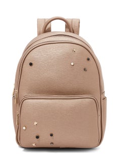 Buy Faux Leather Backpack Gold in Saudi Arabia