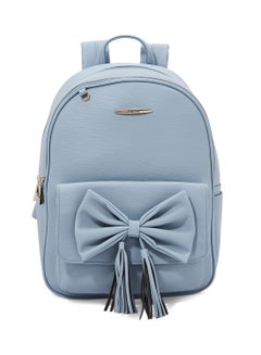 Buy Faux Leather Backpack Blue in Saudi Arabia