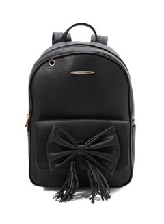 Buy Faux Leather Backpack Black in Saudi Arabia