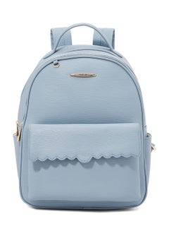 Buy Faux Leather Backpack Blue in Saudi Arabia