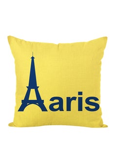 Buy Square Shape Decorative Throw Pillow Yellow/Blue 45 x 45cm in UAE