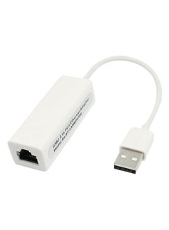 Buy USB 2.0 to 10/100Mbps Ethernet RJ45 Network Lan Card Adapter White in UAE