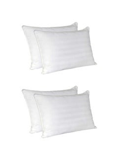 Buy 4-Piece Plain Bed Pillow Set polyester White 68 x 43cm in UAE