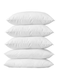 Buy 5-Piece Plain Bed Pillows Polyester White 68x43centimeter in UAE