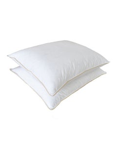 Buy 2-Piece Bed Pillow polyester White 67x43cm in UAE