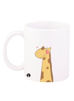 Buy A Giraffe Design Mug White/Yellow/Brown in Saudi Arabia