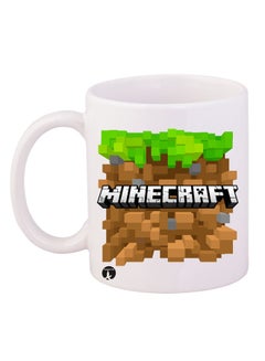 Buy Minecraft Printed Coffee Mug White/Green/Brown in UAE