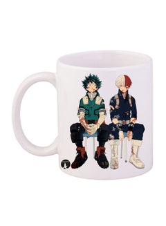 Buy Durable Heat-Resistant Thick Wall Designed Ergonomic Handled My Hero Academia Printed Mug White/Blue/Green in Egypt