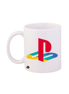 Buy Durable Heat-resistant Thick Wall Designed Ergonomic Handled PlayStation Logo Printed Mug White/Red/Blue in UAE