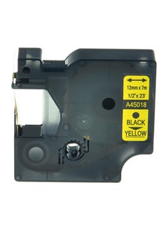 Buy Compatible 12  mm Black On Yellow Label Tape for Dymo Label Printers Yellow in UAE