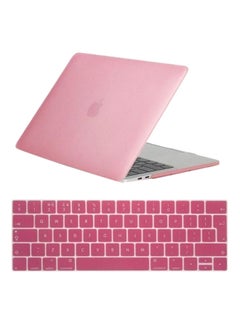 Buy Plastic Hard Cover For Apple MacBook Pro 13.3-Inch With Silicone Keyboard Cover Pink in UAE