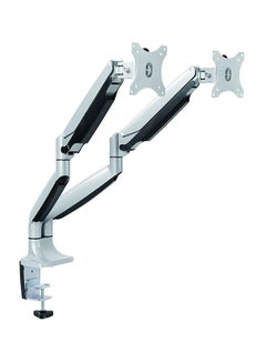 Buy Swivel Dual Arm DeskTop Mount For LCD Monitor For Below 32 Inch / Silver/Black in UAE