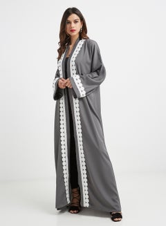 Buy Embroidered Detail Abaya Black in UAE