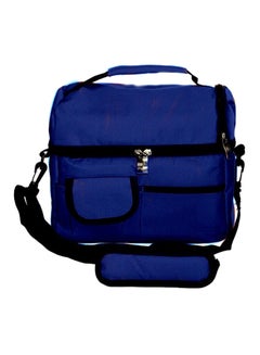 Buy Double Compartment Navy Blue Insulated Lunch Bag Blue 24 x 16 x 22centimeter in Saudi Arabia
