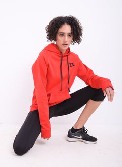 Buy B8387 Hooded Sweat Shirt With Kangaroo Poket Red in Egypt