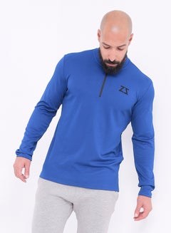 اشتري B8294 Half Zip Front Sweat Shirt Blue في مصر