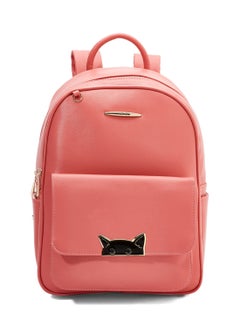 Buy Faux Leather Backpack Red in Saudi Arabia