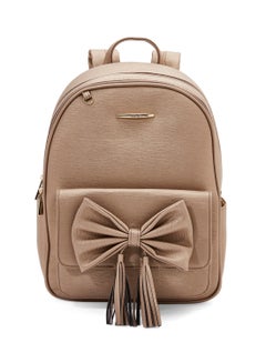 Buy Faux Leather Backpack Gold in UAE