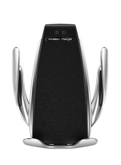 Buy Wireless Car Charger With Phone Holder Black/Silver in Saudi Arabia