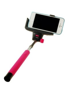 Buy Monopod Selfie Stick With Bluetooth Remote Control Pink in Saudi Arabia