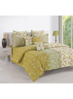 Buy Sparkle Collection Fitted Sheet With Pillowcase Cotton Multicolour Queen in UAE
