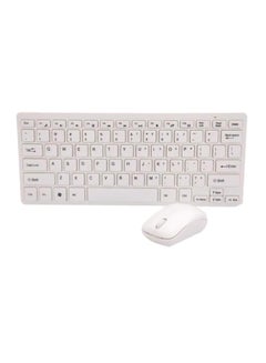 اشتري طقم لوحة مفاتيح لاسلكية مع ماوس ضوئي أبيض في الامارات