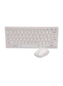 Buy 2-Piece Wireless Keyboard And Optical Mouse Set White in Saudi Arabia