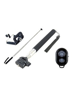 Buy Selfie Stick Monopod With Bluetooth Shutter Remote Black in UAE