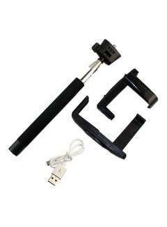 Buy Selfie Stick With Bluetooth Sutter Remote Black/Silver in Saudi Arabia