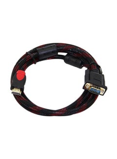 Buy 1080P Resolution HDMI To VGA Adapter Cable Red/Black in UAE
