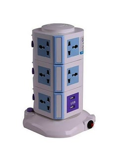 Buy Vertical Universal Socket Plug Extension White/Blue/Purple in UAE