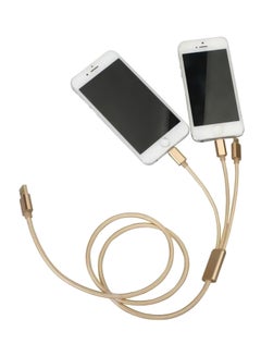 Buy 3-In-1 Data Sync Charging Cable Gold in UAE